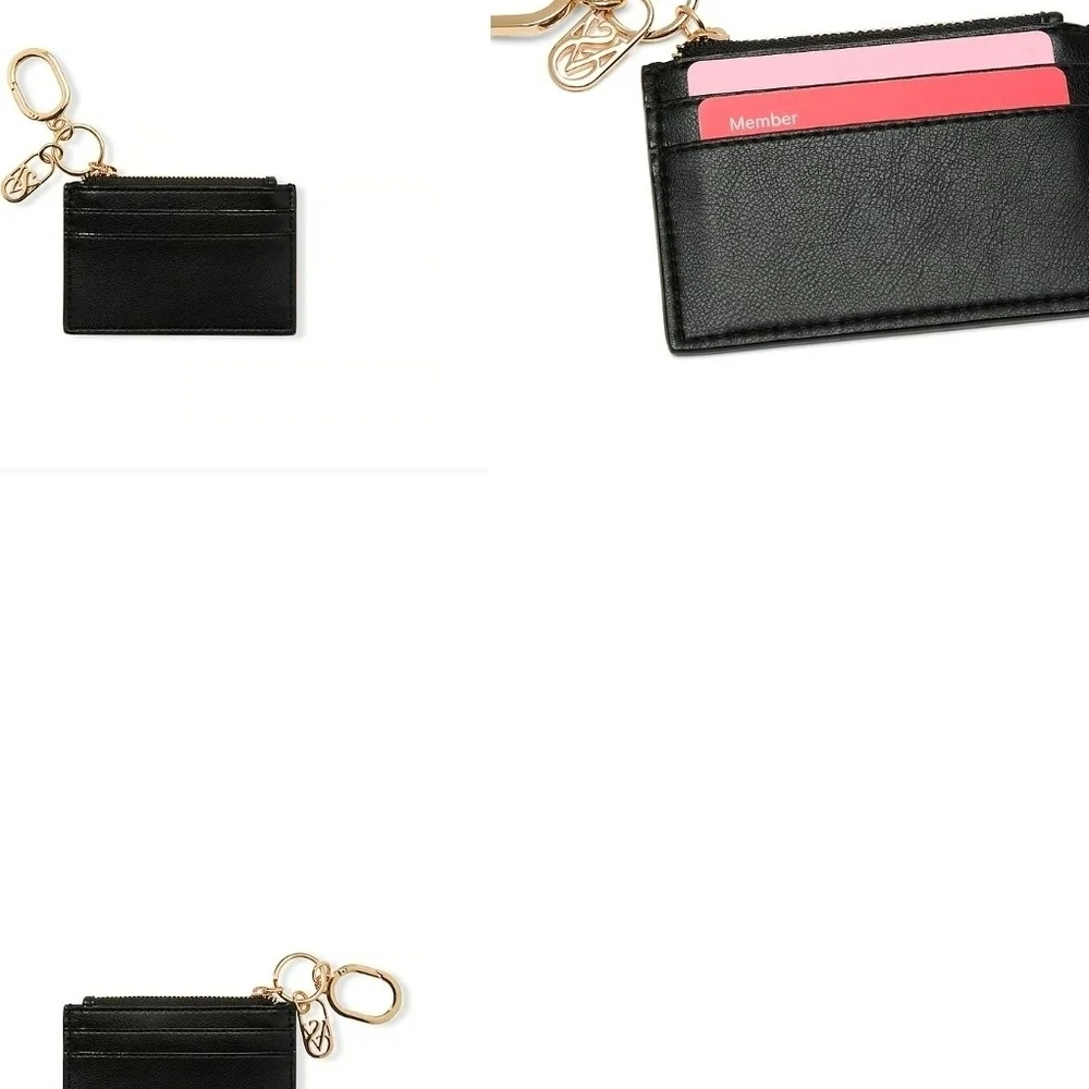 Victoria's Secret Burgundy Card Holder with Gold Keychain